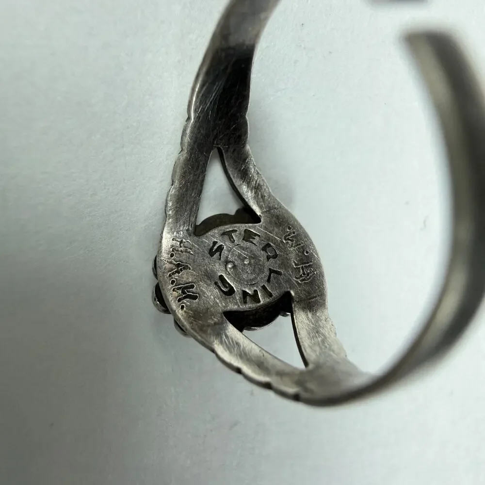 Vintage Sterling Silver Native American Turquoise Ring 8us Size 2.71g